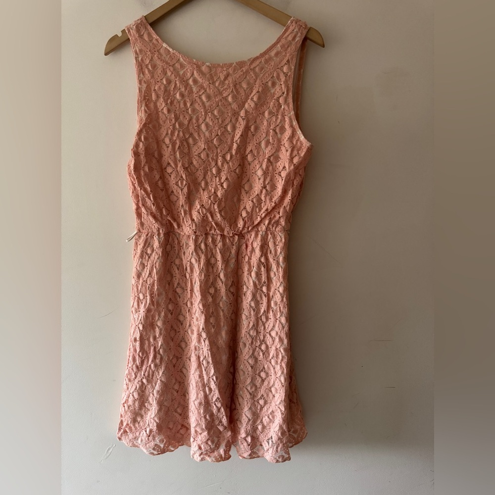 Vintage Deb Pink Floral Lace Dress Y2K - Picture 1 of 6